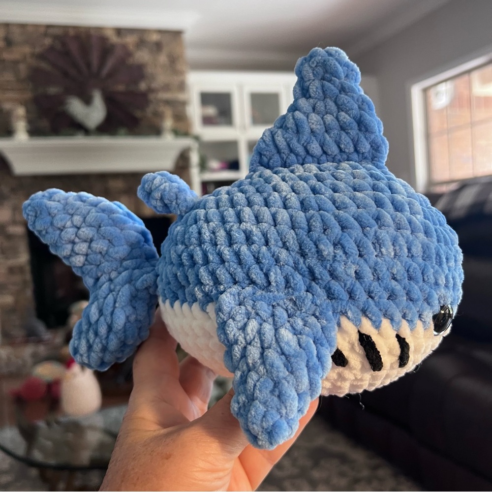 Crochet Shark Plush handmade by Petunias Patch (Me)